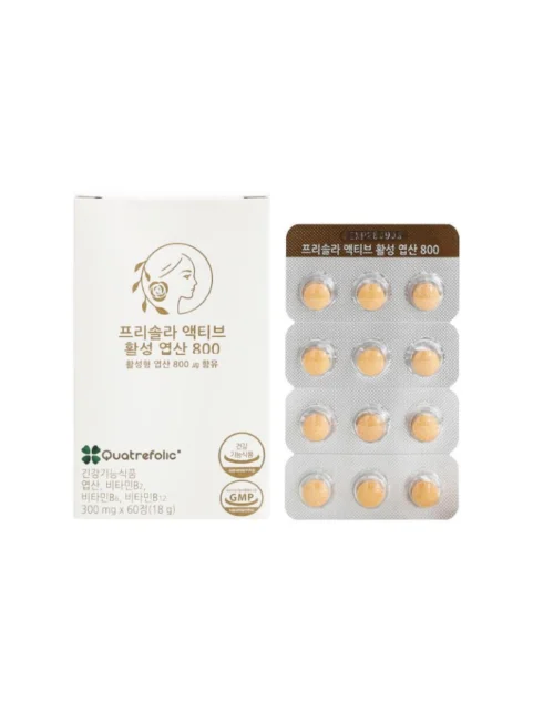 프리솔라 액티브 활성 엽산 800 2개월분 4세대 활성형 엽산 5-MTHF 임산부 임신준비