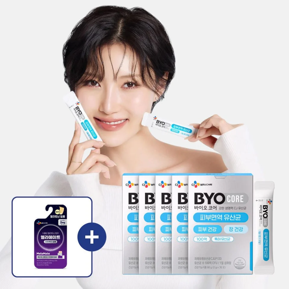 CJ 바이오코어 피부면역 유산균 100억보장 부자유산균 화사 유산균 30포, 5개