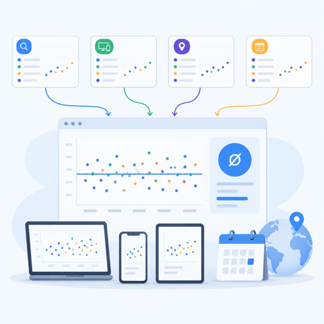 AI 생성 설명 이미지: AI 답변 노출 AI SGAEO | Search Console 평균 게재순위의 의미와 비교할 때 확인할 조건